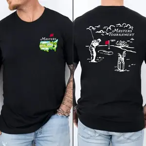 Masters Tournament Short-Sleeve Soft Cotton T-Shirt, Classic Golfer at the Green Graphic Top, Vintage Augusta Stylish Unisex Casual Golf Apparel - KitchenEra