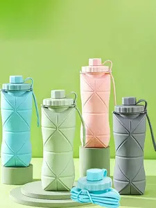 New Silicone Foldable Water Cup Portable Outdoor Sports Travel Coffee Mug Heat Resistant Anti-Drop Suitable for Outdoor Use Easy Storage
