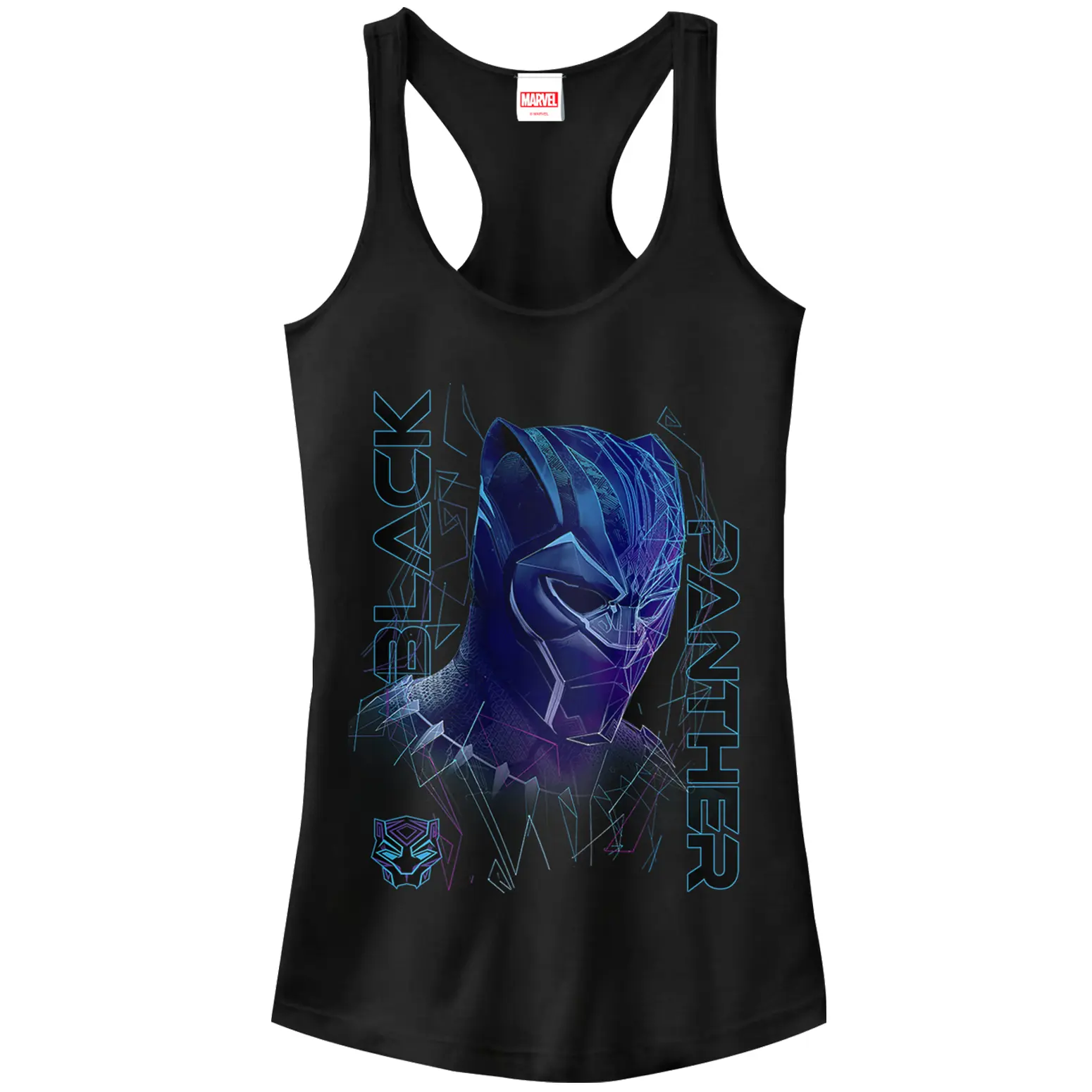 Juniors Womens Marvel Black Panther 2018 3D Pattern Racerback Tank Top