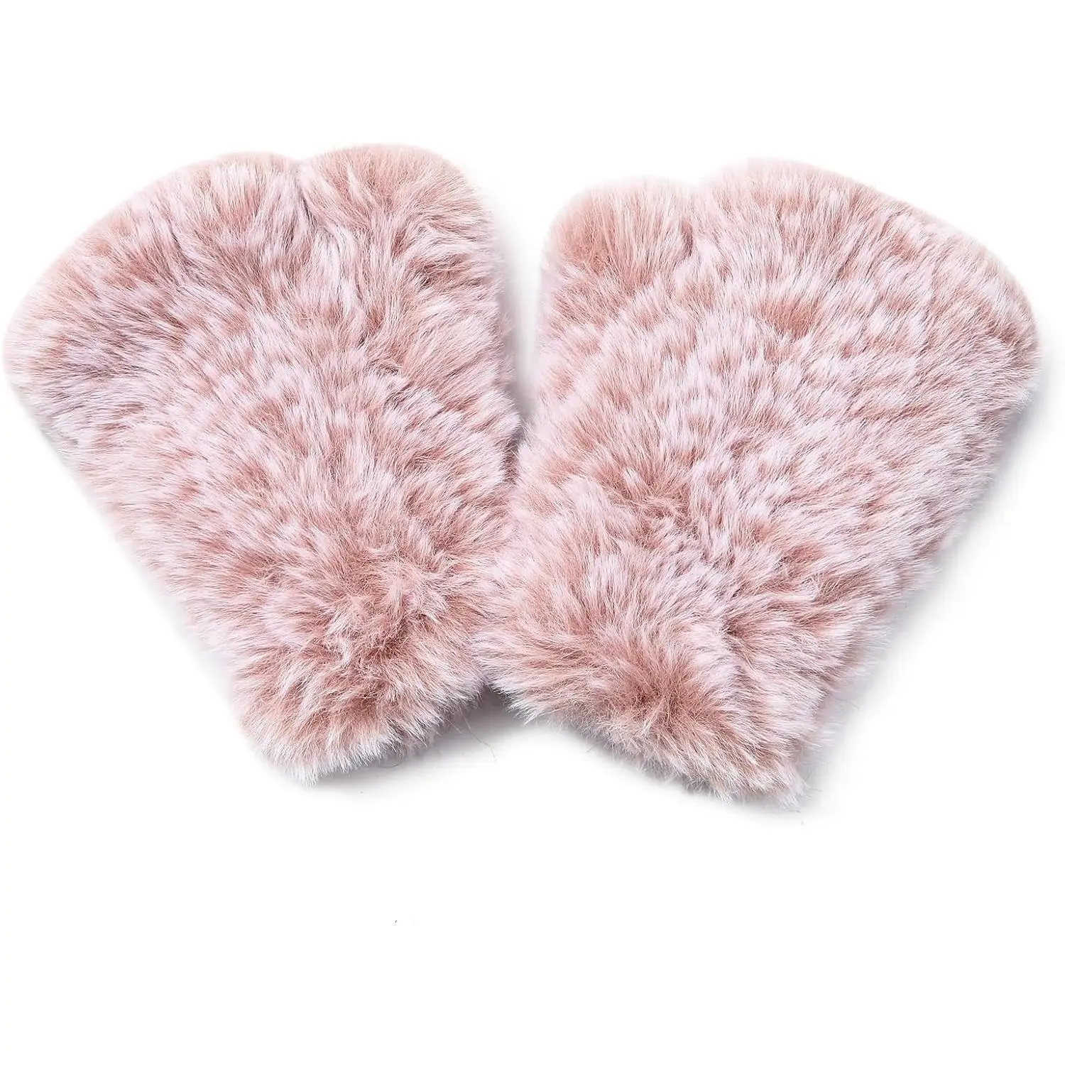 Women Faux Fur Fingerless Gloves - Soft Winter Gloves, Furry Gloves for Women Winter Warm Costume Accessories