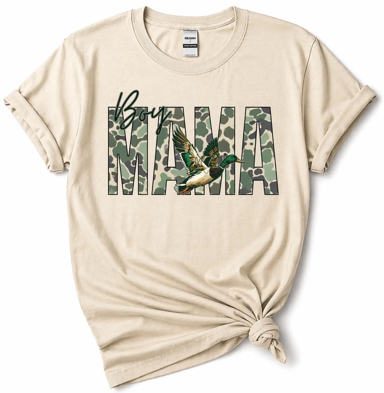 Boy Mama Camo Ducks Hunting Crewneck Shirt, Camo Mama Tee, Mallard Ducks Mama Hunting Camo Tee