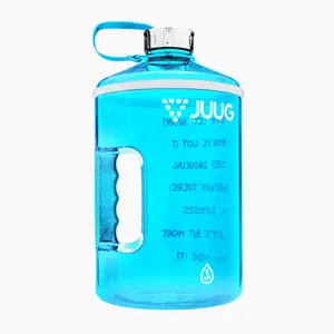Blue 1-Gallon BPA-Free Water Jug with Time Markers and Motivational Quotes