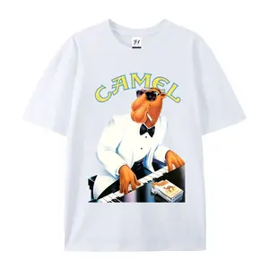 Camel Oversized Casual Men's Letter Pattern Printed T-Shirt tshirt cotton gift tee tv show soulja boy outfit 67