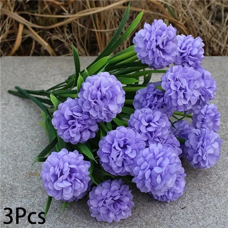 3pcs Lifelike Hydrangea Artificial Flower, Artificial Flower Decoration - Perfect for Weddings, Home Decor, Floral Arrangement for Living Room, Ideal for All Seasons & Holidays