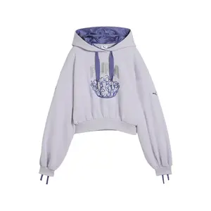 PUMA Womens X Wicked Goodness Relaxed Hoodie Casual Outerwear Casual - Purple