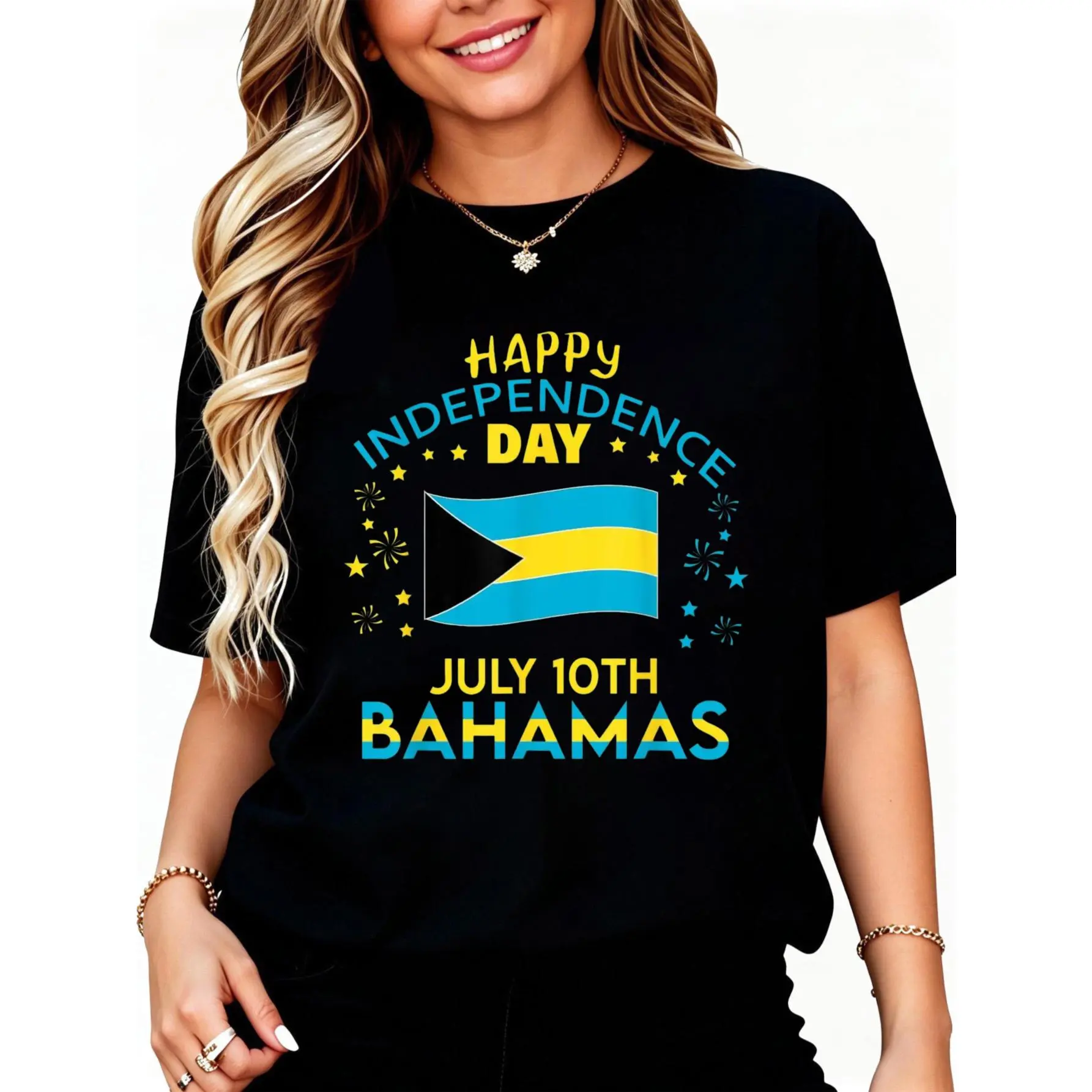 100% Cotton The Bahamas Independence Day Bahamian Pride The Bahamas Flag T-Shirt
