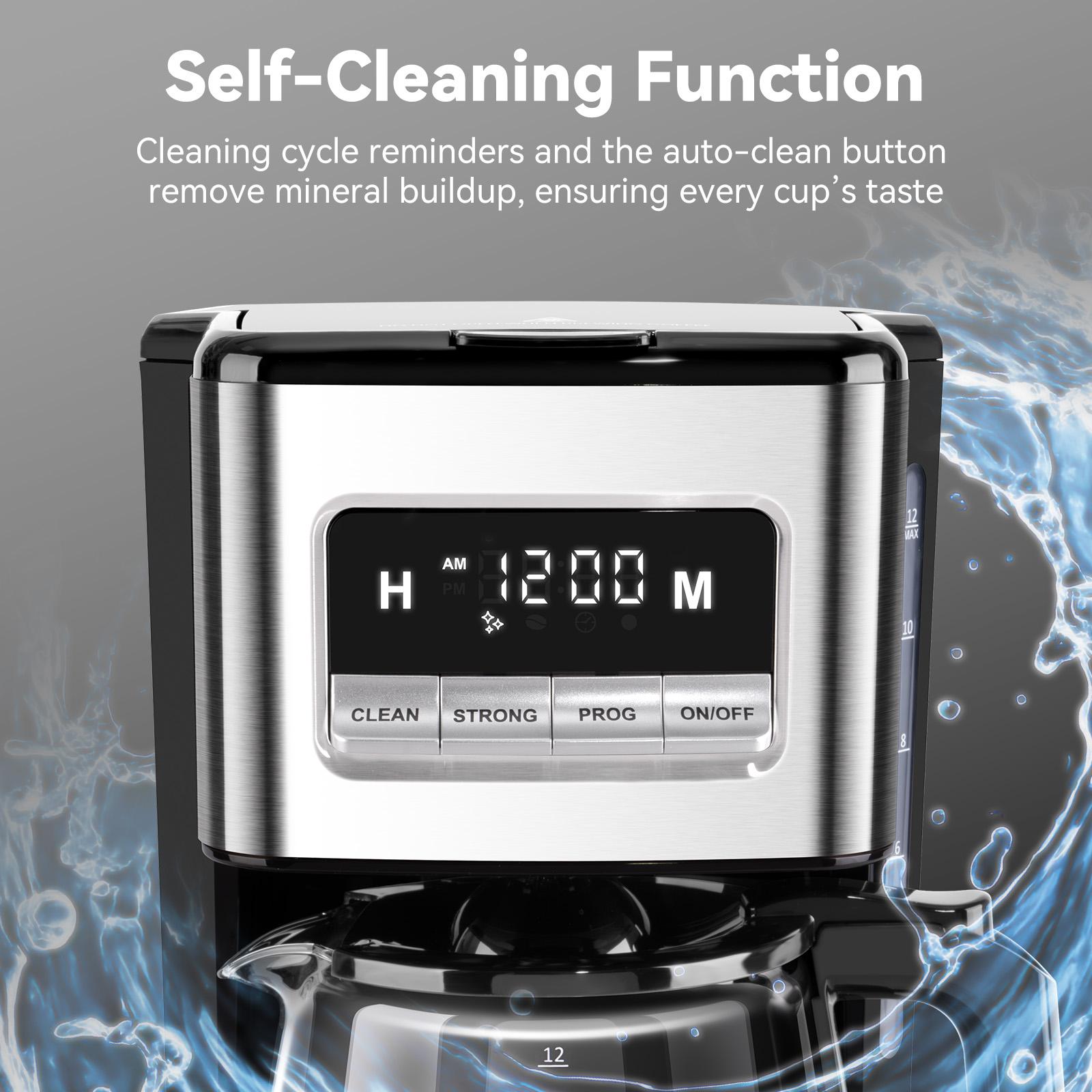 Gevi 12-Cup Coffee Maker with LED Touchscreen - 2 Brew Styles, 24H Programmable & Auto Keep Warm, 2-Hour Warm Function & Easy Clean, Compact 1.8L Coffee Machine Gevi 12-Cup Coffee Maker with LED Touchscreen - 2 Brew Styles, 24H Programmable & Auto Keep Warm, 2-Hour Warm Function & Easy Clean, Compact 1.8L Coffee Machine