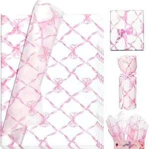 Bow Packaging Paper Set, Cute Gift Wrapping for Girls, Ideal for Birthday, Wedding, Holiday, Mother's Day, Party Decorations