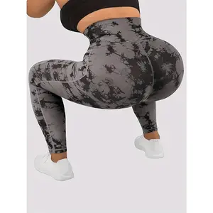 Tie Dye Tummy Control Fitness Gym Sports Leggings, High Waist Yoga Workout Running Butt Lifting Tight Pants, Women's Activewear Wide Waistband
