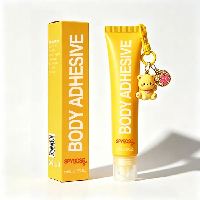 SPYROSE Lady's 20ml Portable Body Adhesive for Clothes - Medical Grade Skin-Safe Bra Alternative, Compact Keychain Boob Tape, Sweatproof Long-Lasting Strapless Stay-On Underwear for Women Outfits Dresses