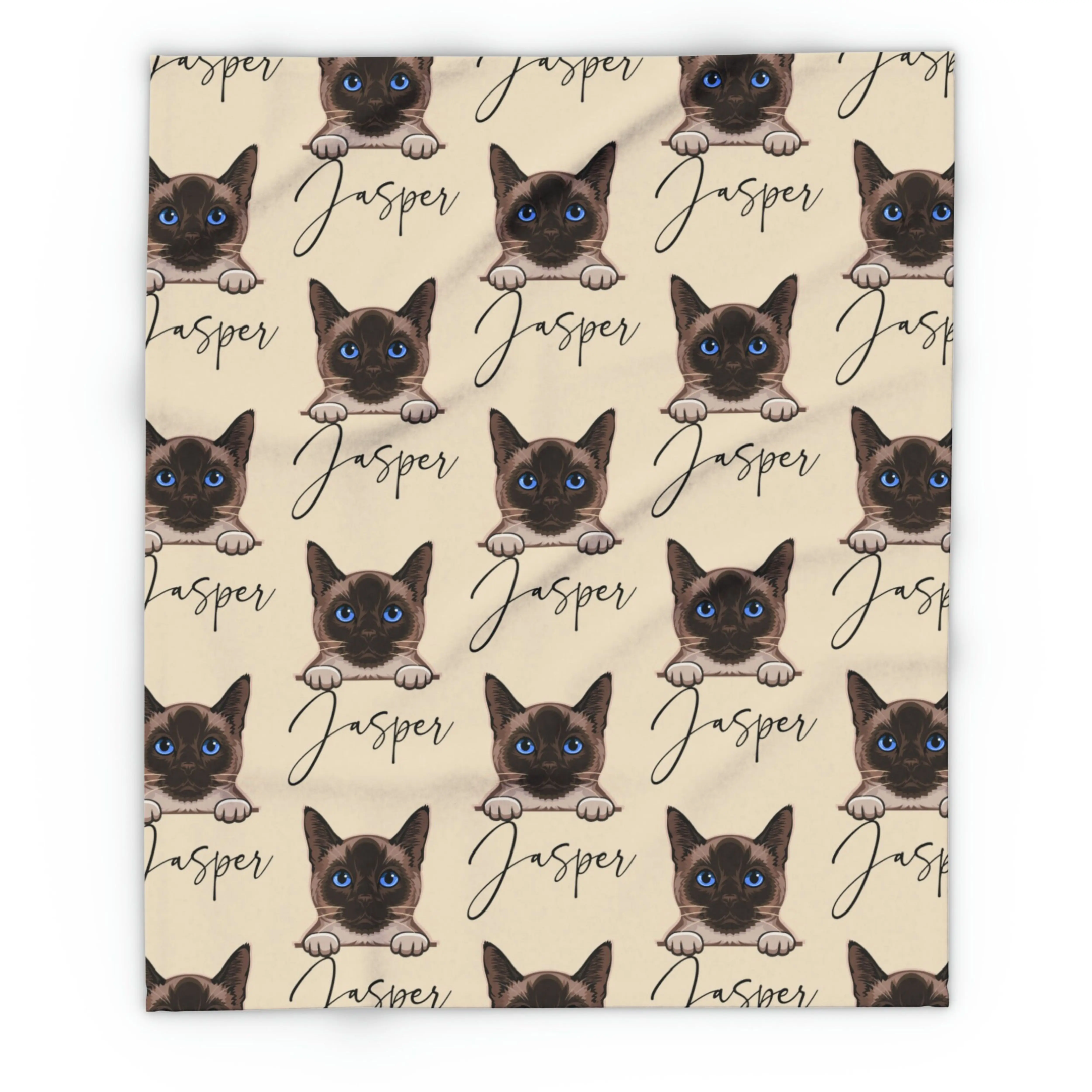 Personalized Siamese Cat Blanket,Custom Cat Plush,Cat Name Blanket, Mother's Day Gift For Cat Lover,Cat Bed Decor,Cat Owner Birthday