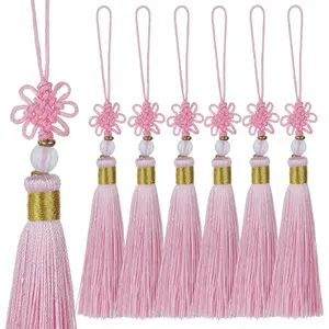 13cm/5 Inch 20 count Silky Bookmark Tassels with 2-Inch Cord Loop and Knot for  Making, Souvenir, Bookmarks, DIY Craft Accessory ()