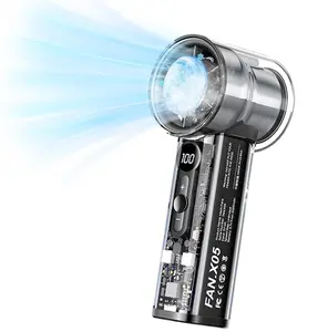 Portable Handheld Turbo Fan with Ice Cooling Plate, Personal Hand Held Mini Travel Fan 14000RPM Adjustable Speed 1-100, Portable Pocket AC Fans Rechargeable Digital Display, Gifts for Women Men Beach, Barbecue, Grill charcoal blower