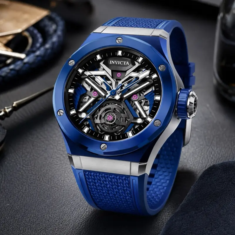 Invicta Celestial Orbitha Automatic Men's Watch - 45mm Skeleton Dial, Blue, Model 69543