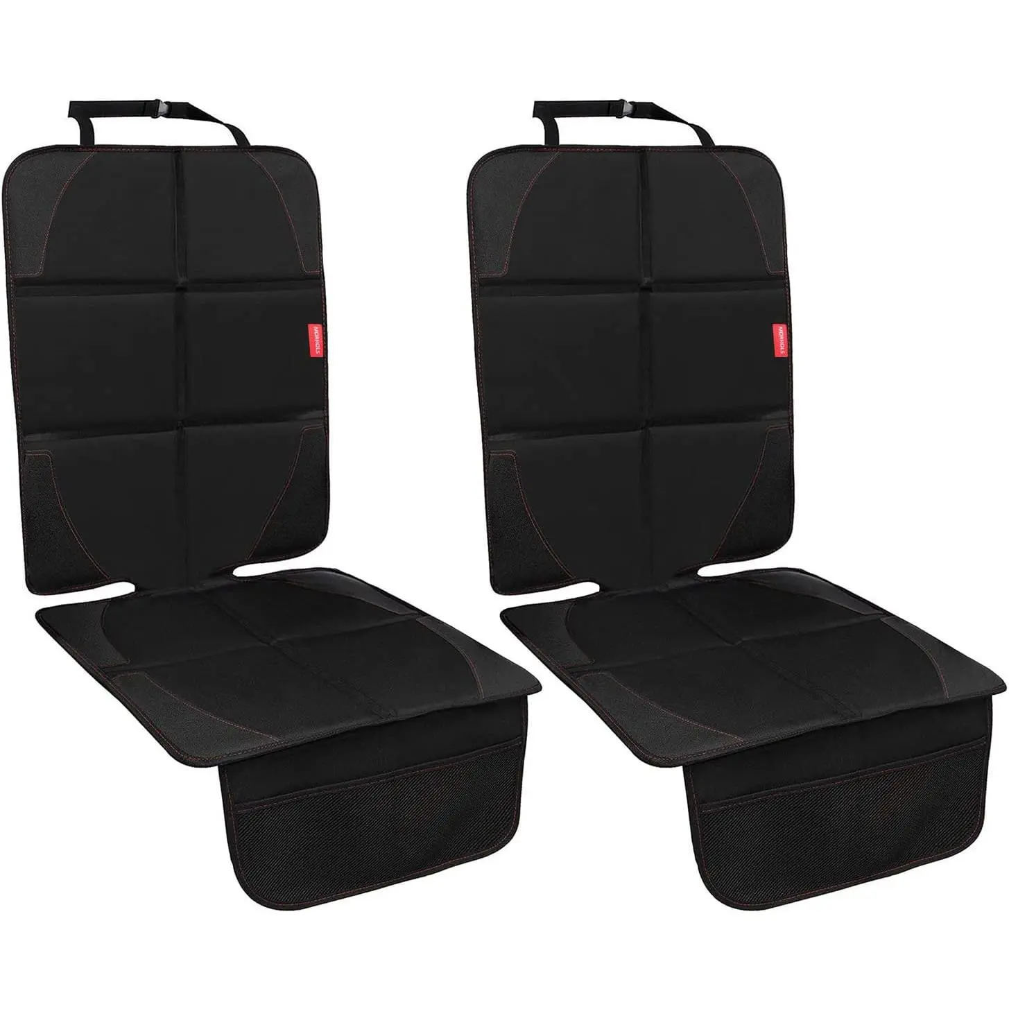 Seat Protector, 2 Pack Carseat Protector with Thick Padding, /Pets for   Seat-Mesh Pockets--Universal Size(Black)