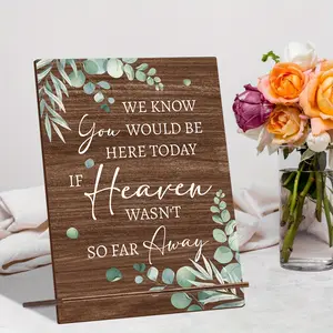 1 Set Wooden Commemorative Tabletop Sign - We know you would be here today if Heaven wasn't so far away - Vintage wooden elegant wedding commemorative gift, Wedding Commemorative rustic tabletop sign, Wedding gift anniversary Decor