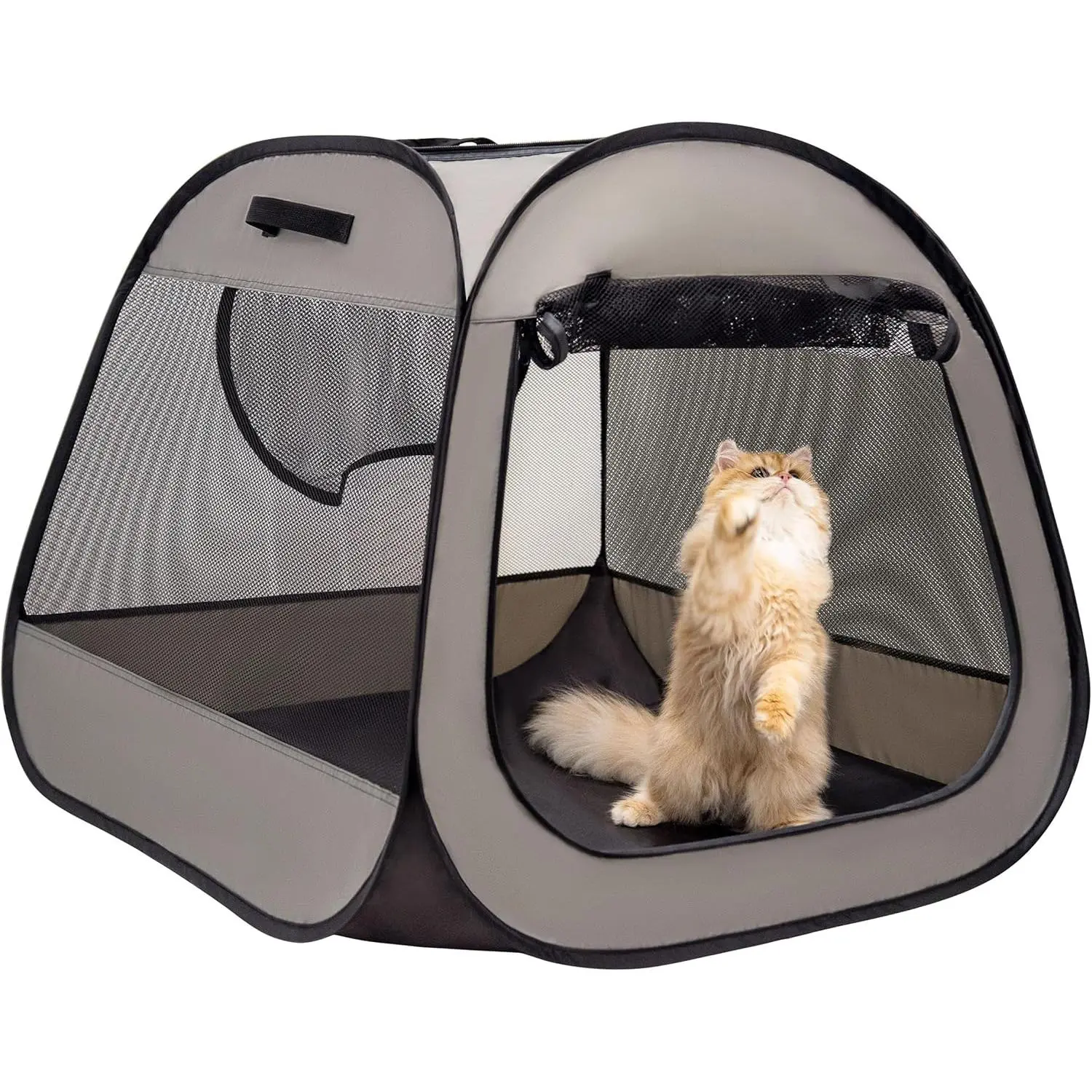 Polyester Small Pet Playpen - Stable Trapezoidal Design, Foldable, Easy to Install, Indoor-Outdoor Kennel, 33in x 26.5in Size for Kittens & Puppies, 33Inch X 26.5Inch