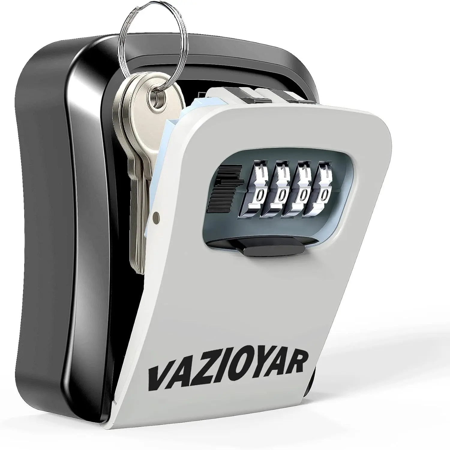 Key Lock Box for Outside, Portable Waterproof Wall Mounted Changeable 4-Digit Combination Key Storage Lockbox, 5 Keys Capacity Key (Without Shackles)