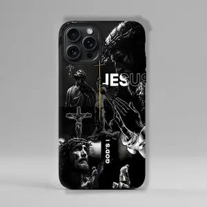 Jesus Christ Phone Case, Christian Faith Cross & Angel Wings Aesthetic Phone Case, Inspirational Jesus Hugging Lamb Design, Bible Verse Spiritual Gift Cover