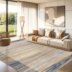Abstract Striped Pattern Rug, 1 Count Modern Soft Floor Mat, Decorative Carpet for Home Living Room Bedroom Study Room Hotel
