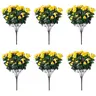 6-Bundle Artificial Camellia Flowers, UV-Resistant Fake Silk Bloom Bouquet, Floral Arrangements for Outdoor Planters & Front Porch Decor, Camilla Tree Artificial Flowers for Daily Elegance Home Supplies