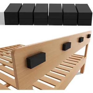 Furniture Wall Protectors,  23count EVA Foam Headboard Stoppers for Wall, Bed Stoppers for Headboard, 10count (20mm Thick)+13count (3mm Thick) Couch Wall Protector, Black Headboard Bumper