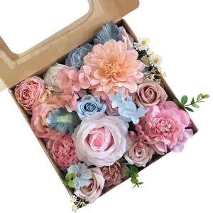 30 Pcs Pink Artificial Flowers for Home Decor, Realistic Faux Silk Flower Bulk with Iron Stem – Decorative Floral Arrangement for Wedding Party Bouquets, Centerpieces & Backdrops