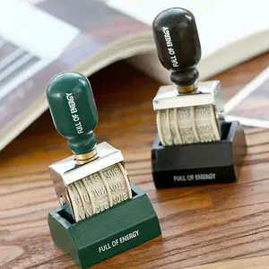 Vintage Date Postmark Stamp, 1 Count DIY Roller Knob Stamp, Custom Stamp, Office Stationery & Supplies for Home School Office