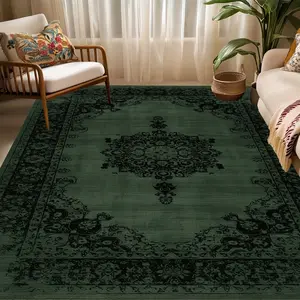 1pc Luxurious Velvet Area Rug Featuring a Bohemian Design Equipped with a Non-Slip Backing And Machine Washable Made from 100% Polyester Fiber Ideal for High-Traffic Spaces Like Living Rooms Bedrooms