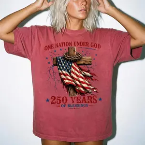 Comfort Colors One Nation Under God Shirt, USA 250th Anniversary Tee, 1776-2026 Patriotic Top, Sestercentennial Gift, Christian USA Tee, Laid-Back Vibe, Always in Style, All-Day Comfort, Zero Compromise