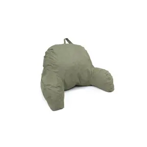 Living Health Products J-12-Green Microsuede Bedrest Pillow - Green - Bed Rest Reading Pillow
