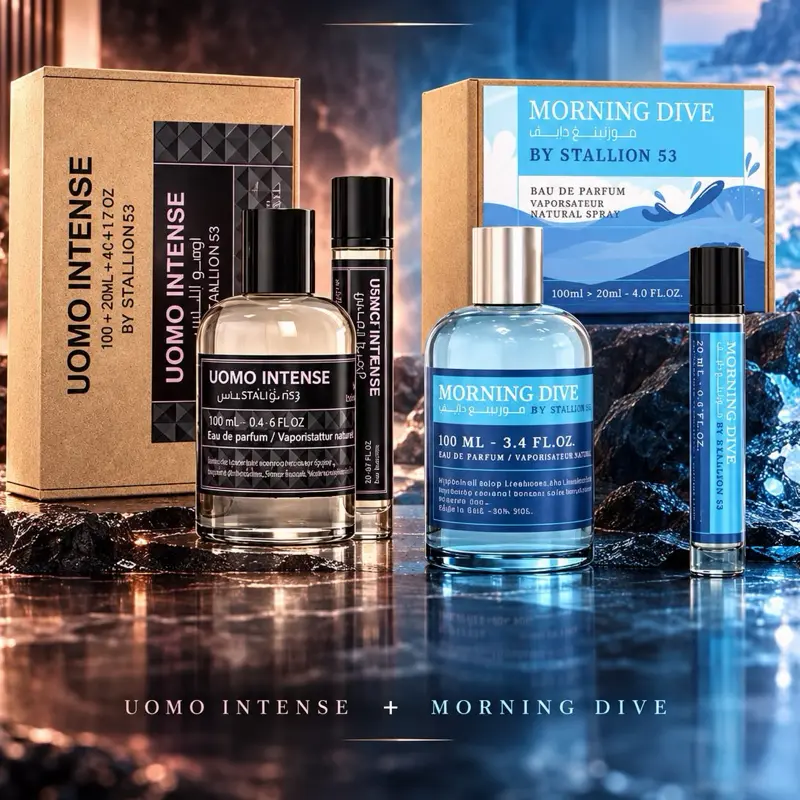 Stallion Bundle - 2pcs - Pour Homme - Morning Dive+ Uomo Intense - 100ml+ 20ml travel size - Eau de Parfum