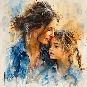 2D Flat, 2D Flat, Customize Watercolor Portraits, Family Portraits, Photo Portraits, And Personalized Family Keepsakes. Upload Your Own Photos; Suitable for Bedrooms And Living Rooms; And Fade-Resistant; The Perfect Gift for Friends And Family