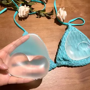 1 Pair Women's Silicone Bra Inserts | Invisible Reusable Push Up Breast Pads | Bikini Halter Seamless Bra Enhancer Accessories