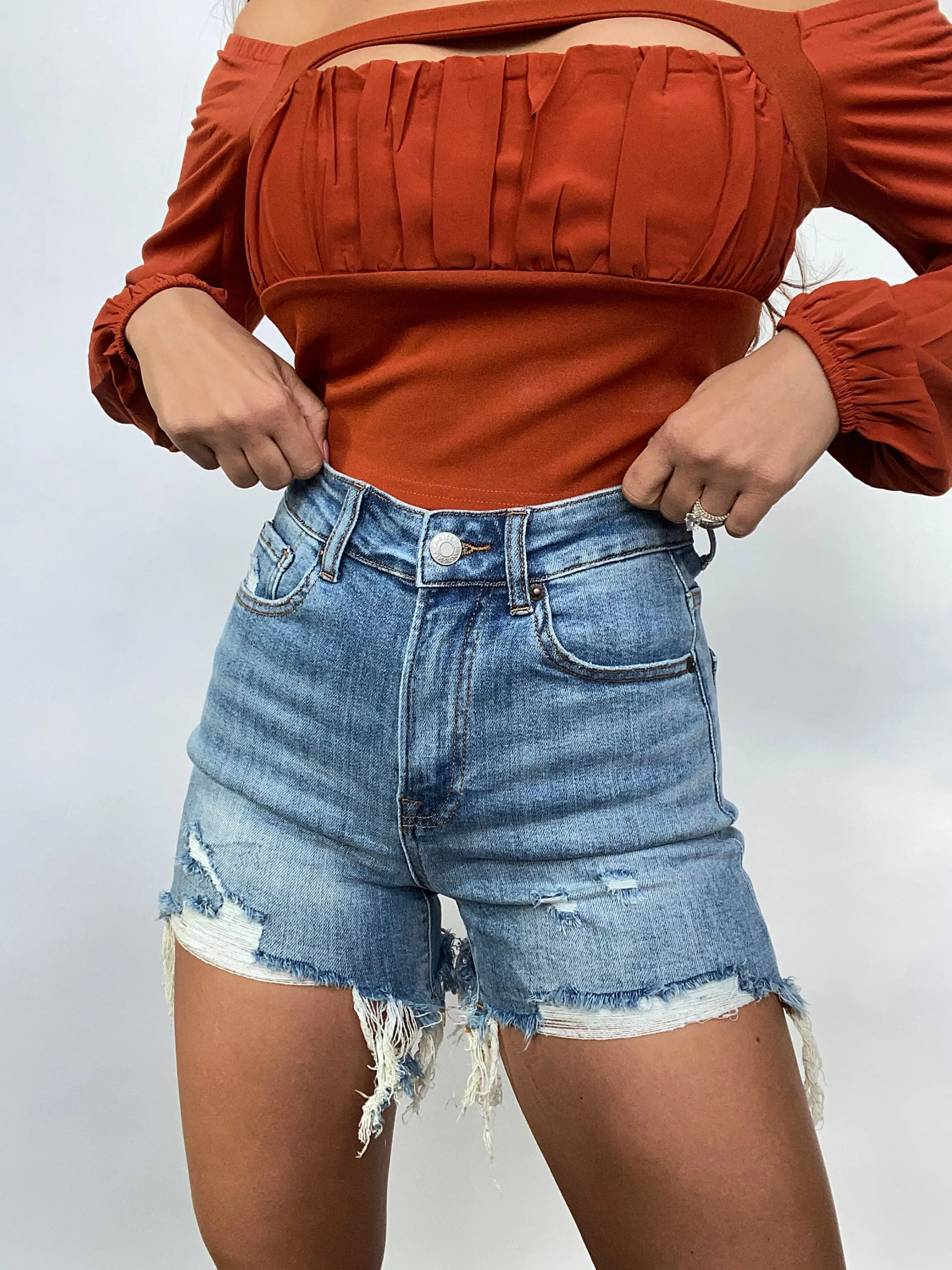 On The Go Shorts - Medium Wash