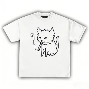 Cat Smoking Y2k Graphic T-shirt, Unisex Vintage Tee, Gothic Grunge Y2k Emo Scene Amity Affliction T-shirt Men Women