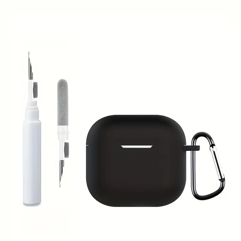 Protective Case for AirPods 4 Earbuds, Fit Audio Headphone Accessories, Silicone Material with Convenient Hook, Portability, Hook Feature, Durable, Includes Cleaning Pen, Effective Earphone Case Protection, Attachment