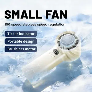 Handheld portable fan with turbo cooling - Rechargeable handheld fan, 1-100 rpm, ultra long battery life, suitable for travel, outdoor, beach and makeup, powerful mini personal fan