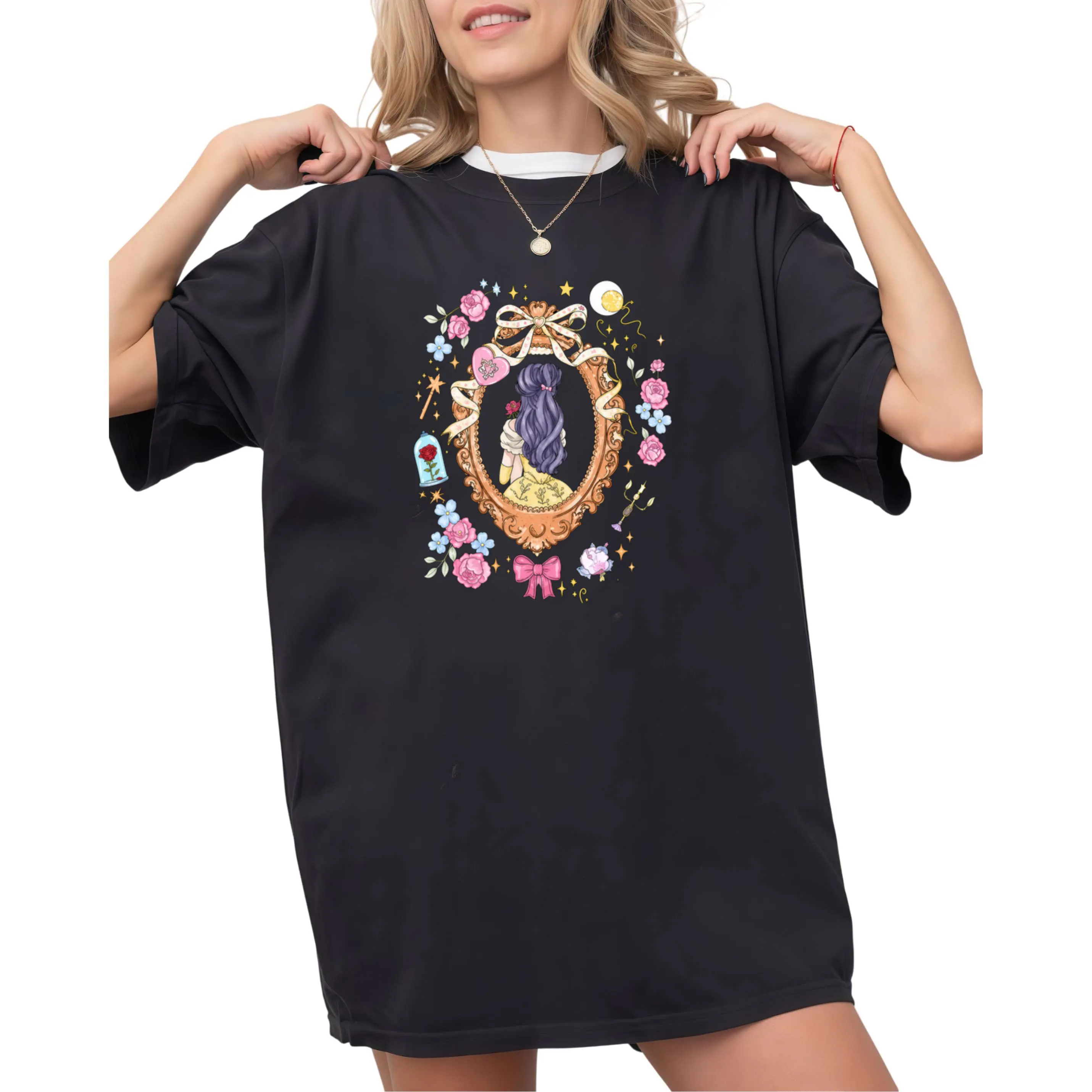 Magical Shirt for Women Princess Tshirt Magic Kingdom Shirt Family Vacation Tees Girls Trip Short Sleeve Tops,oversized tshirt women,vintage clothing Casual Street Style T-Shirt