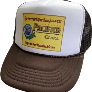 Pacifico Beer Trucker Hat | Adjustable Trucker Foam Brown Hat | Trendy Trucker Mesh Hat | Retro Vintage Trucker Hat | Snapback Hat Mans