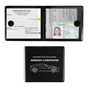 Car Registration and Insurance Card Holder, Travel Document Holder, Vehicle Glove Box Car Storage Bag, Internal Car Accessories for Files Cards Licenses