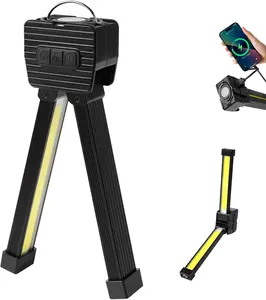 Gym Lamp for Posing, 180  Folding  Work Light, 7th Gear Dimming, Portable  LED Flashlight with Hanging Hook, Handheld USB Rechargeable Power  Camping Light