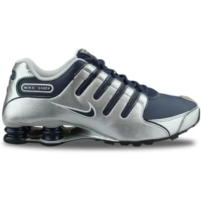 Nike Men's Shox NZ Shock-Resistant Running Sneaker - Mens Shoes with Leather-Mix Upper, Iconic Retro Look, Waffle Sole, Casual Sports Footwear
