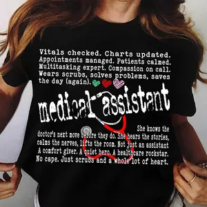 Medical Assistant Words Shirt, MA Nurse png Healthcare Coworker Sweater, Nurse Appreciation Tee, Gift For Her Cotton Crewneck