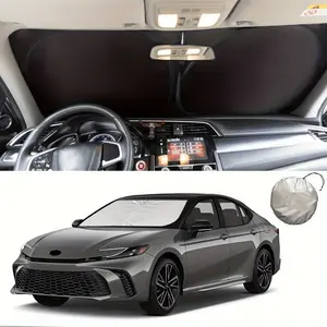 2026 Upgrade Toyota Camry Sunshade (2007-2026), Thick Foldable Front Window Shade, Windshield Sun Shade, Full Coverage UV Protection, Reflective Car Sunscreen