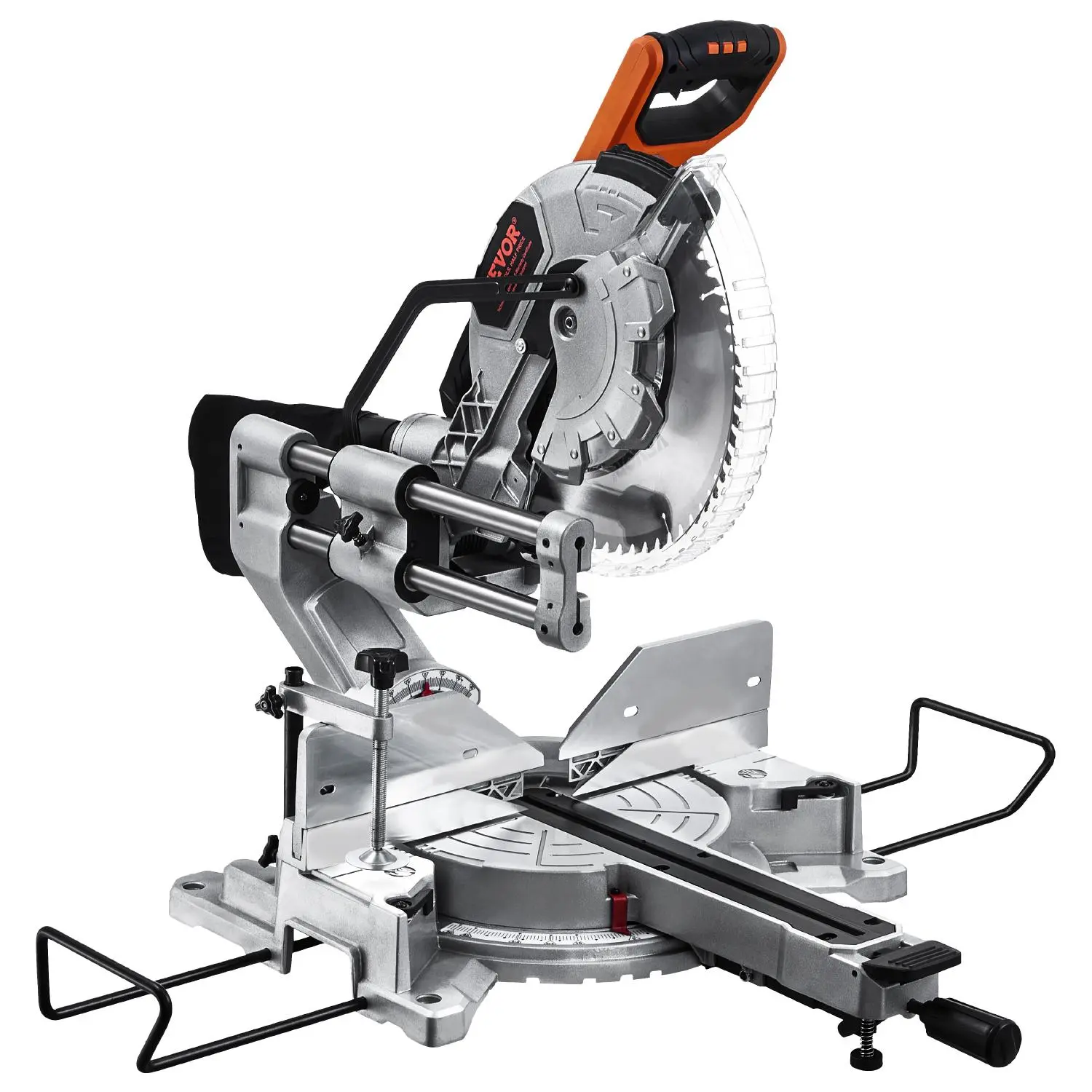 【summerfinds】VEVOR Sliding Compound Miter Saw, 12-Inch Blade, 15 Amp Motor, 60-Tooth, Corded Double Bevel Sliding Miter Saw, LED Precision Alignment, Angle Adjustable, for Wood, Composite Decking, Laminates