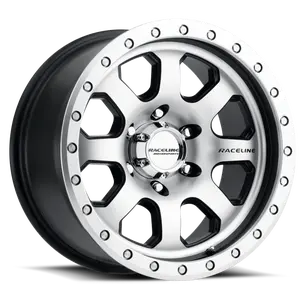 Raceline 929M Avenger 17x9in / 6x139.7 BP / -12mm Offset / 107.95mm Bore - Black & Machined Wheel