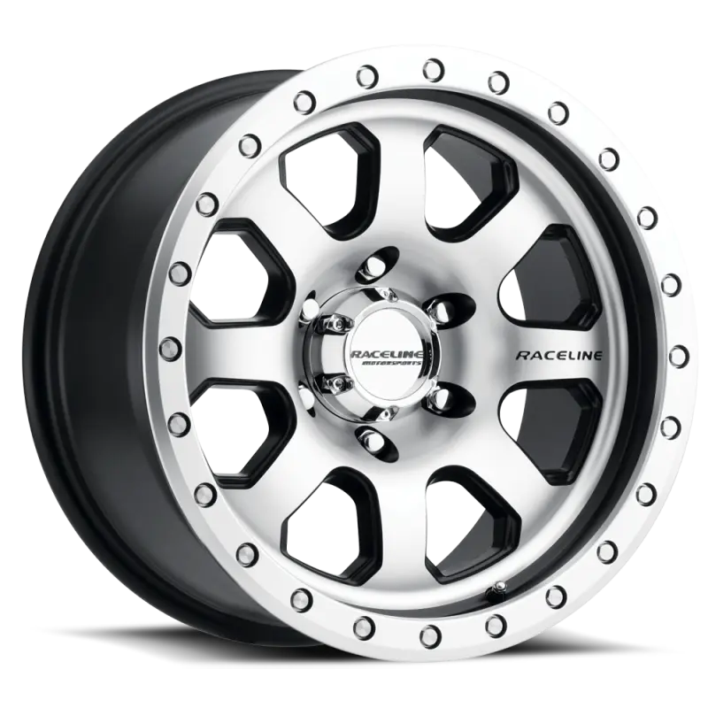 Raceline 929M Avenger 17x9in / 6x139.7 BP / -12mm Offset / 107.95mm Bore - Black & Machined Wheel