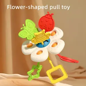 Baby Toy Soothing Pull-Along Table, Early Education Interactive Flower Pull-Along, Year of the Horse Gift, Infant Learning Toy