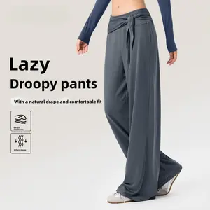 Lazy Loose Wide-Leg Pants for Women with Detachable Belt